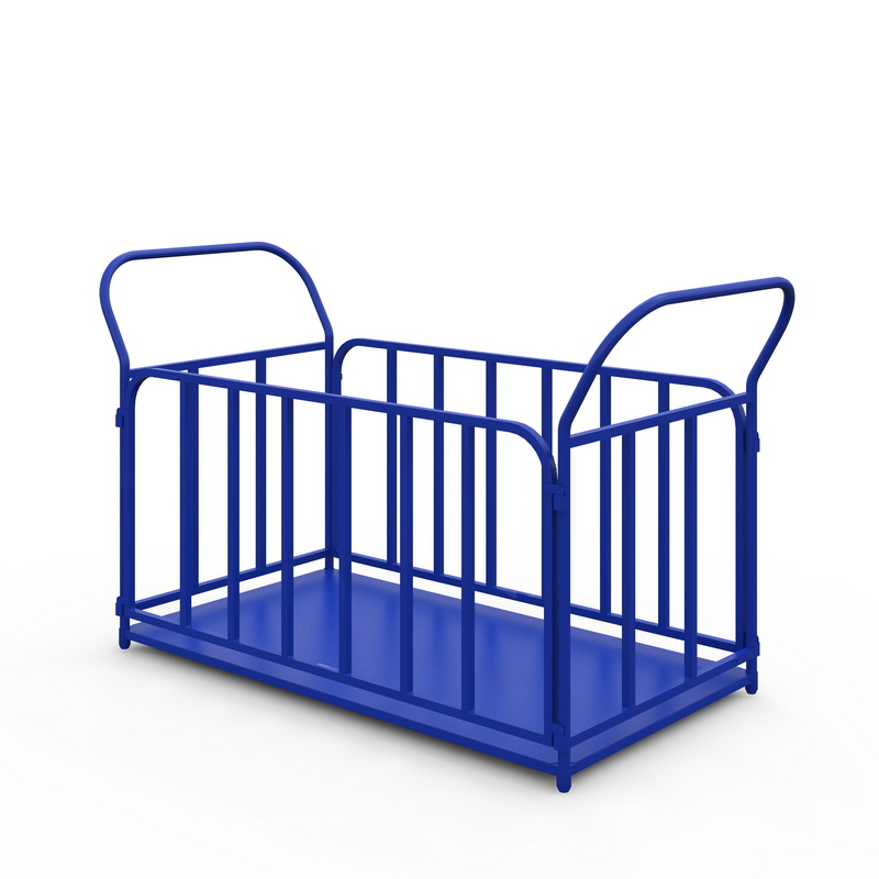Тележка платформенная с трубчатыми бортами ТБ 6 (г/п 450 кг, 1200x800 мм, колеса серая резина 160 мм)