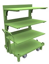 Тележка-стеллаж консольная одинарная, 4 уровня хранения