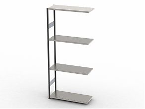 Стеллаж S90 2295х1000х500, 4 полки, доп. секция