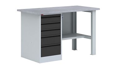 Однотумбовый металлический верстак ВП-3Т/1.6 (Графит)