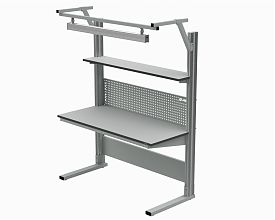 Стол рабочий основной 1200х700мм 41.С ESD (RAL7012) + 41А.СВ-120