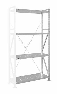 Стеллаж MS U 200x70x50/4 (Нагрузка на полку 300, перфорированная) ДС