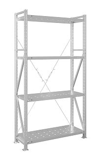 Стеллаж MS U 200x70x40/4 (Нагрузка на полку 200, перфорированная)